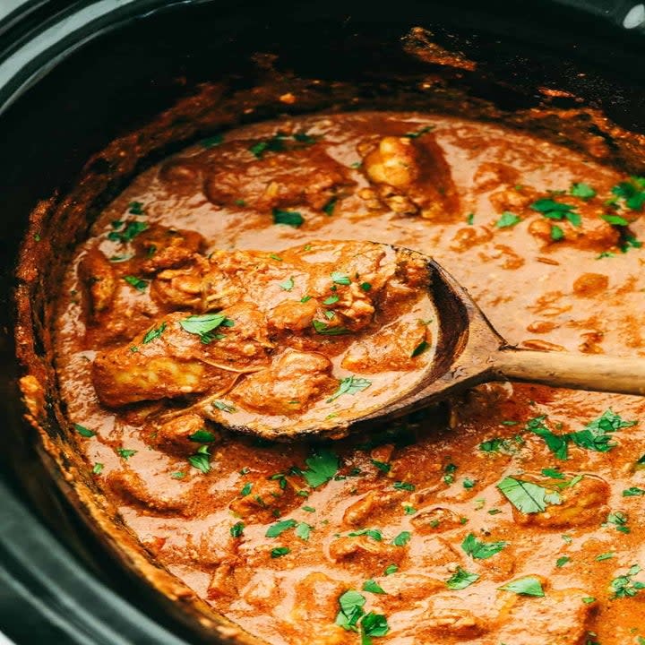 Creamy chicken tikka masala in a slow cooker