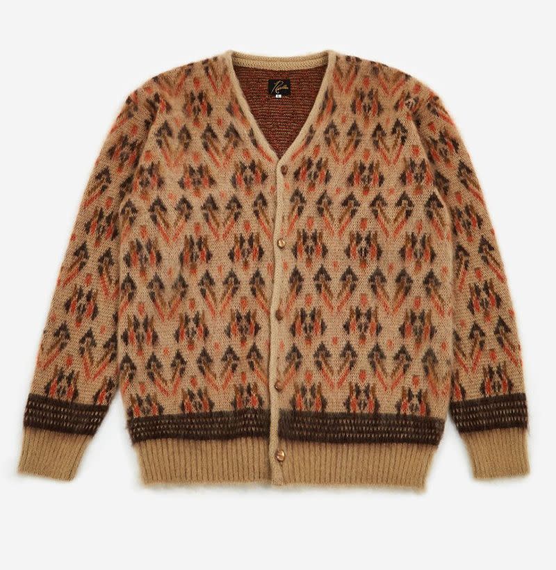 <p>goodhoodstore.com</p><p><strong>$334.00</strong></p><p><a href="https://us.goodhoodstore.com/products/needles-mohair-cardigan-triangle-beige-mens-aw20" rel="nofollow noopener" target="_blank" data-ylk="slk:Shop Now;elm:context_link;itc:0;sec:content-canvas" class="link ">Shop Now</a></p>