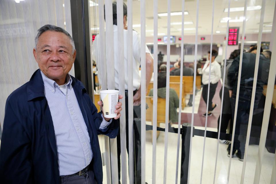 Ty Terry of Mamaroneck waits for his number to be displayed at White Plains Department of Motor Vehicles on Oct. 12, 2018.  He has been waiting for over 2 hours.  