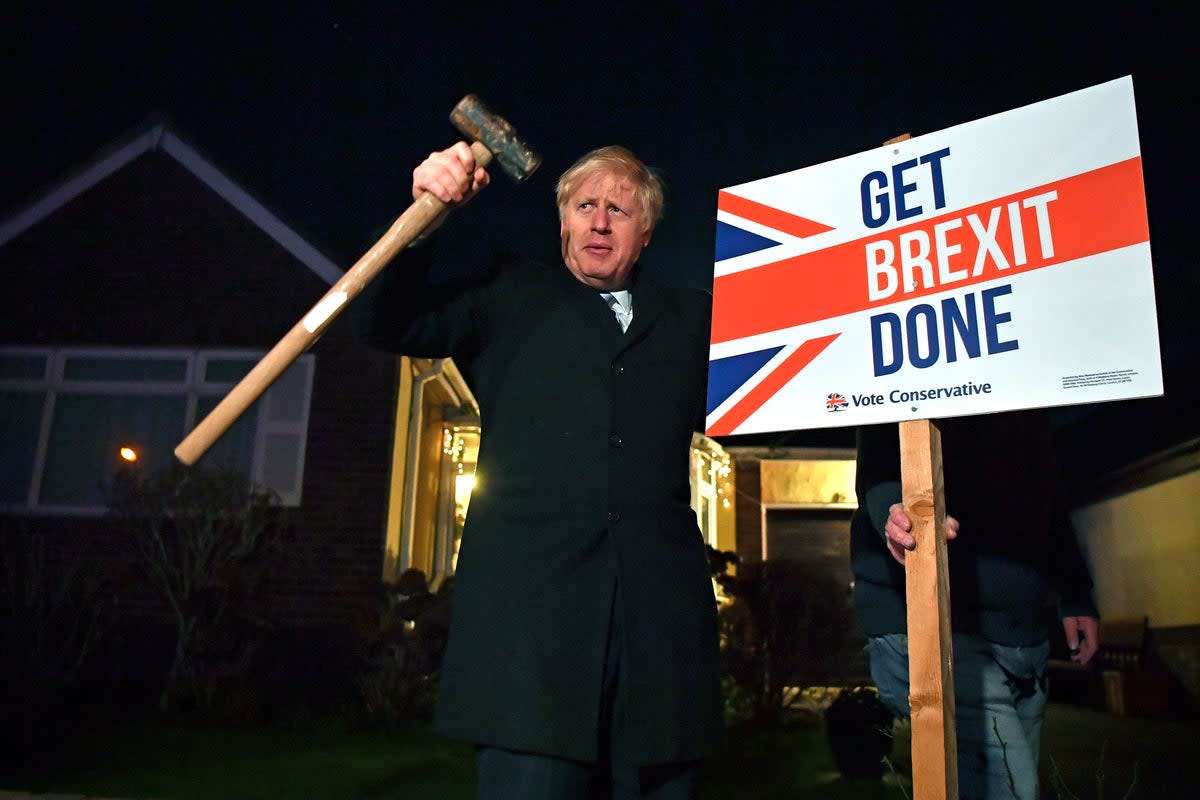 Boris Johnson had threatened a no-deal Brexit in 2019 (AP)