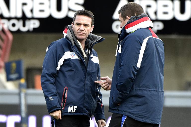 Bath's head coach Mike Ford looks on during the European Rugby Union Champions Cup match between Toulouse and Bath on January 18, 2015