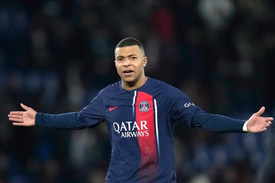 PSG and Mbappe will face Real Sociedad in the Champions League round of 16 (AP)
