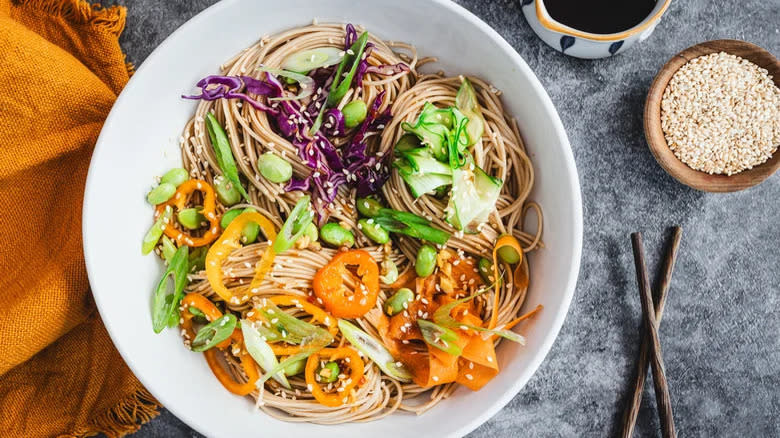 Buckwheat Soba Noodle Veggie Bowl