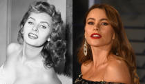 <a href="https://es.vida-estilo.yahoo.com/sophia-loren-85-anos-en-12-imagenes-que-quizas-no-habias-visto-081839969.html" data-ylk="slk:Sophia Loren;elm:context_link;itc:0;sec:content-canvas;outcm:mb_qualified_link;_E:mb_qualified_link;ct:story;" class="link  yahoo-link">Sophia Loren</a> y Sofia Vergara no solo comparten nombre, sino también parecido. Además, la intérprete de 'Modern Family' (2009-) es fan de la italiana. "Me dejó deslumbrada", dijo en el programa de Jimmy Kimmel sobre el momento en que conoció a la diva. (Foto: J. Merritt / Getty Images)