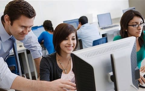 Student at a computer