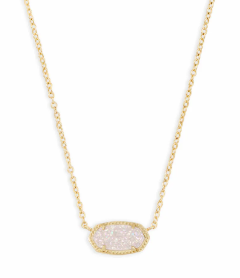 Kendra Scott Elisa Gold Pendant Necklace In Iridescent Drusy