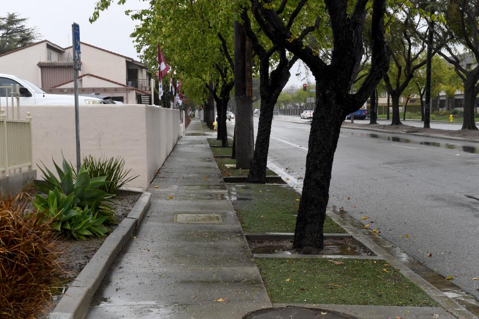 The 1200 block of West Gonzales Road in Oxnard in March, where a 20-year-old victim was fatally shot on Dec. 5. Two defendants charged with murder pleaded not guilty on Friday.