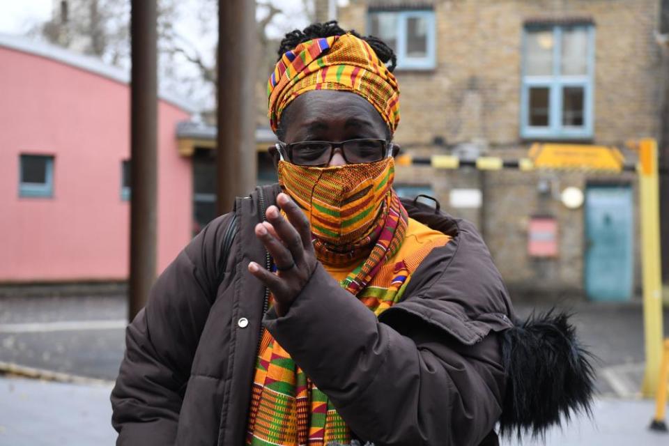 Rosamund Kissi-Debrah outside the court after the coroner’s ruling.