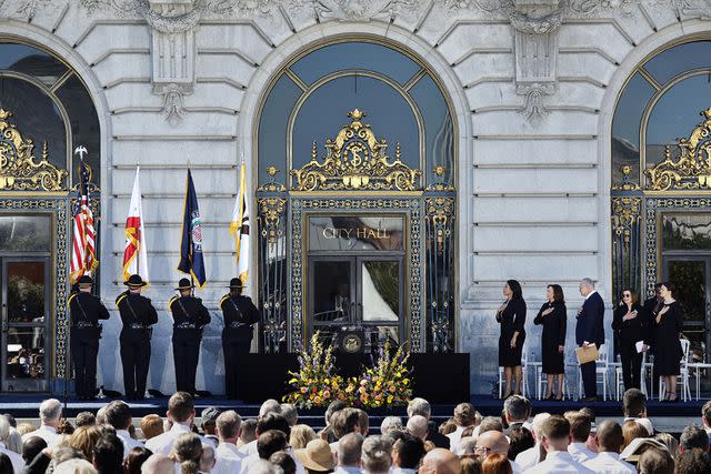 <p>Gina Ferazzi / Los Angeles Times via Getty</p> Sen. Dianne Feinstein's memorial service at San Francisco City Hall on Oct. 5, 2023