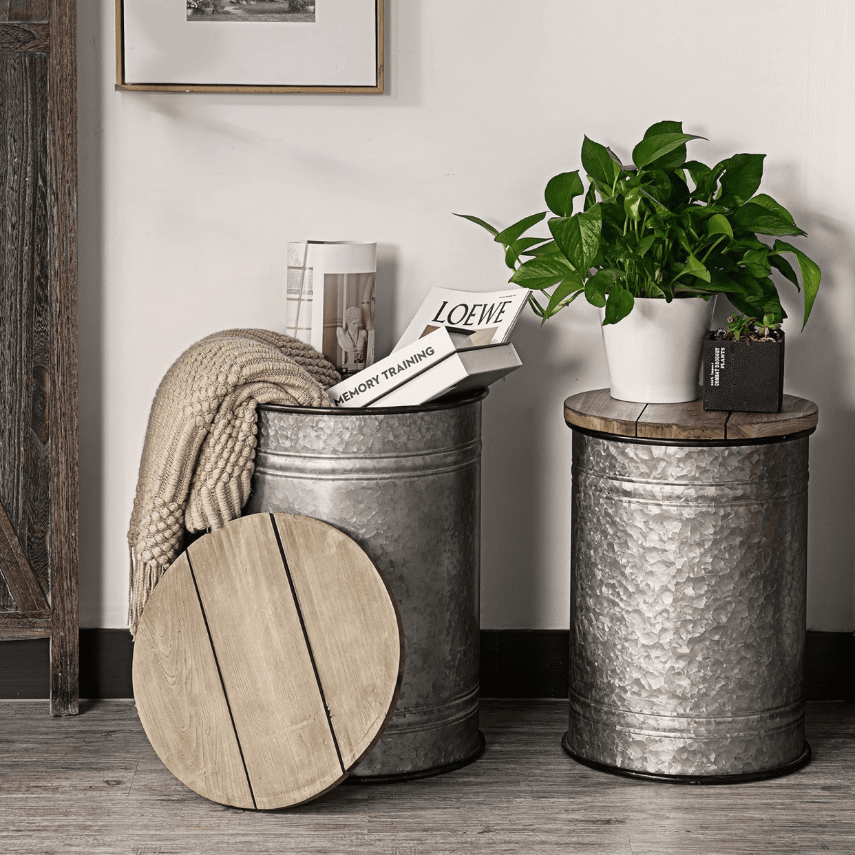 <p><a href="https://go.redirectingat.com?id=74968X1596630&url=https%3A%2F%2Fwww.walmart.com%2Fip%2FOneinmil-2Pcs-Rustic-Storage-Seat-Stool-Ottoman-Farmhouse-End-Table-Galvanized-Metal-with-Round-Wood-Lid%2F1329560816&sref=https%3A%2F%2Fwww.thepioneerwoman.com%2Fhome-lifestyle%2Fdecorating-ideas%2Fg43216159%2Fwalmart-farmhouse-style-furniture%2F" rel="nofollow noopener" target="_blank" data-ylk="slk:Shop Now;elm:context_link;itc:0;sec:content-canvas" class="link rapid-noclick-resp">Shop Now</a></p><p>2-Piece Rustic Storage Side Tables</p><p>walmart.com</p><p>$51.99</p><span class="copyright">Walmart</span>