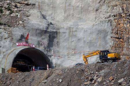 A tunnel contruction site run by local sub-contractors is seen on the Bar-Boljare highway in Smokovac, Montenegro June 18, 2018. Picture taken June 18, 2018. REUTERS/Stevo Vasiljevic