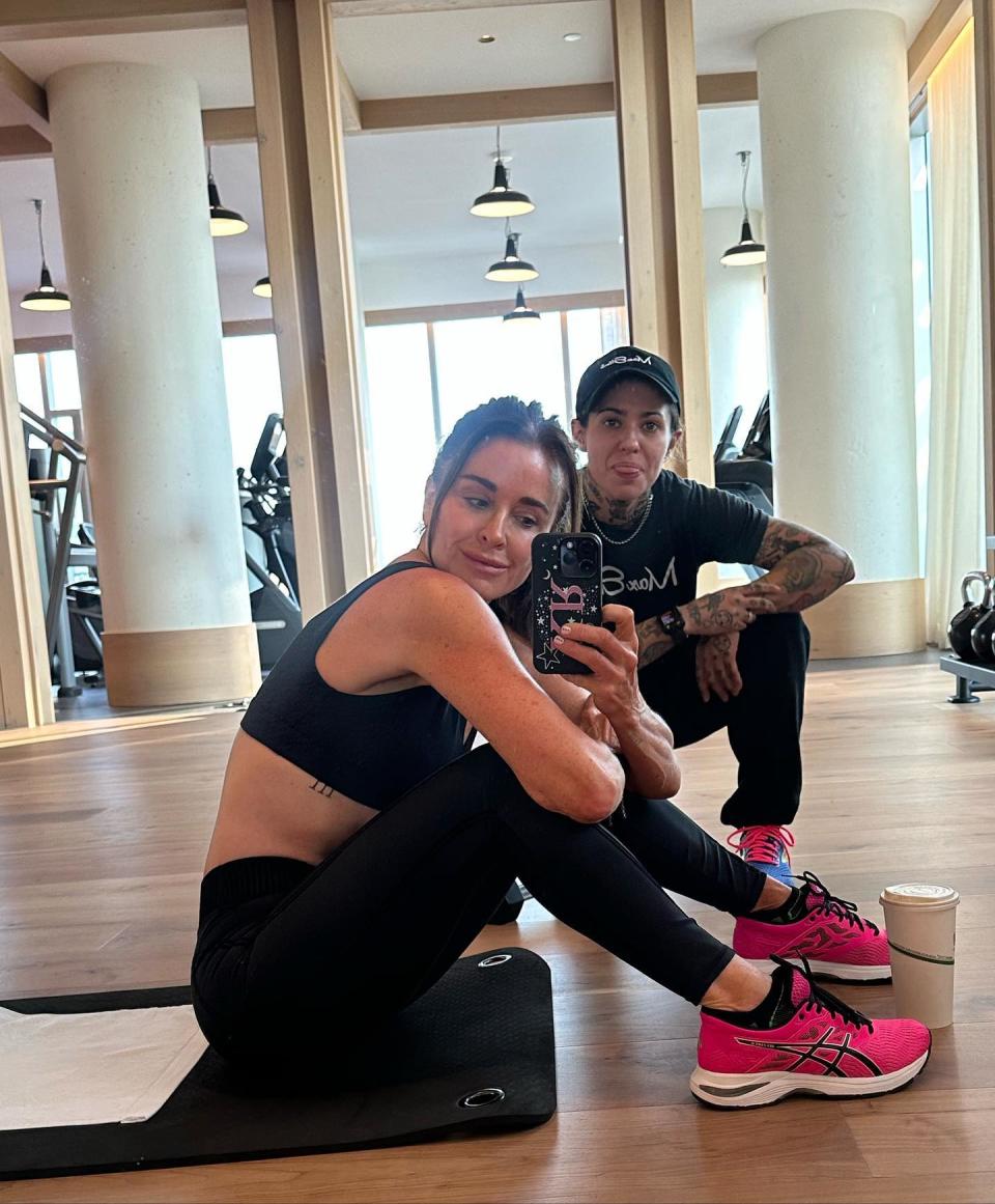 kyle richards morgan wade gym selfie