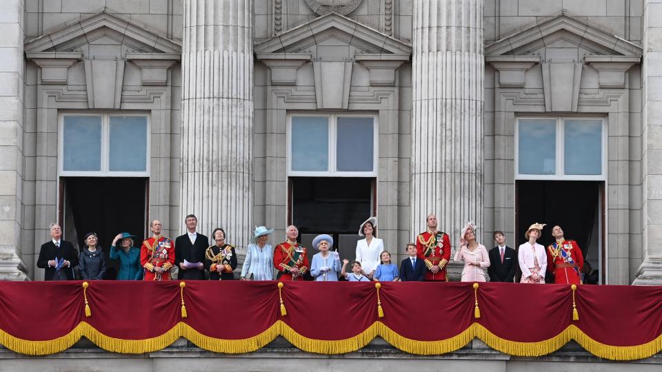The Royal Family on the balcony at Buckingham Palace following the Queen's Birthday Parade, the Trooping the Colour.