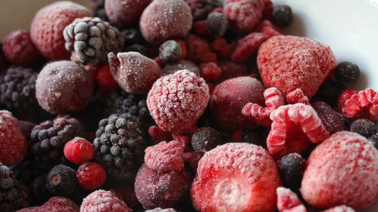 assortment of frozen fruit