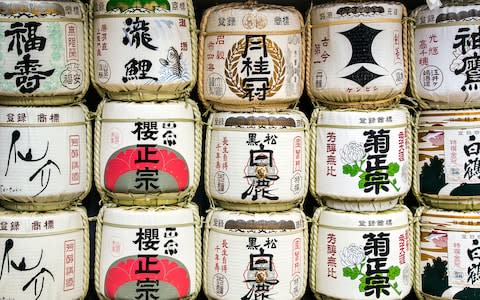 Barrels of sake - Credit: Getty