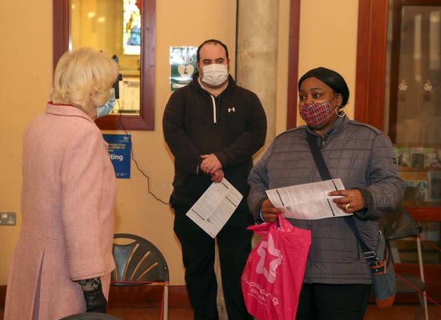 Duchess of Cornwall visit to vaccination centre