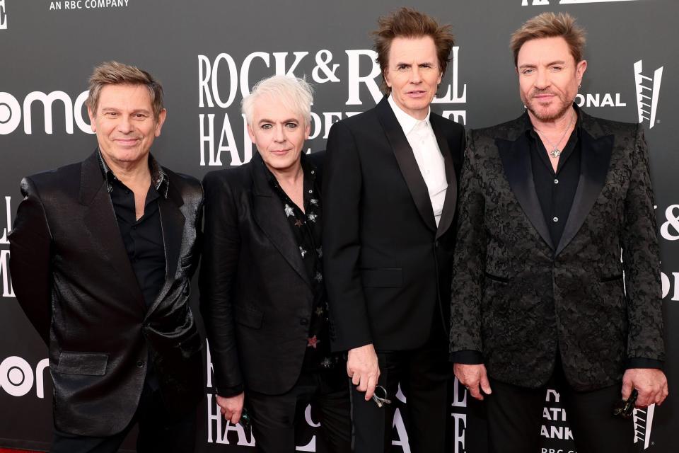 LOS ANGELES, CALIFORNIA - NOVEMBER 05: (L-R) Roger Taylor, Andy Taylor, John Taylor, and Simon Le Bon of Duran Duran attend the 37th Annual Rock & Roll Hall of Fame Induction Ceremony at Microsoft Theater on November 05, 2022 in Los Angeles, California. (Photo by Emma McIntyre/Getty Images for The Rock and Roll Hall of Fame)