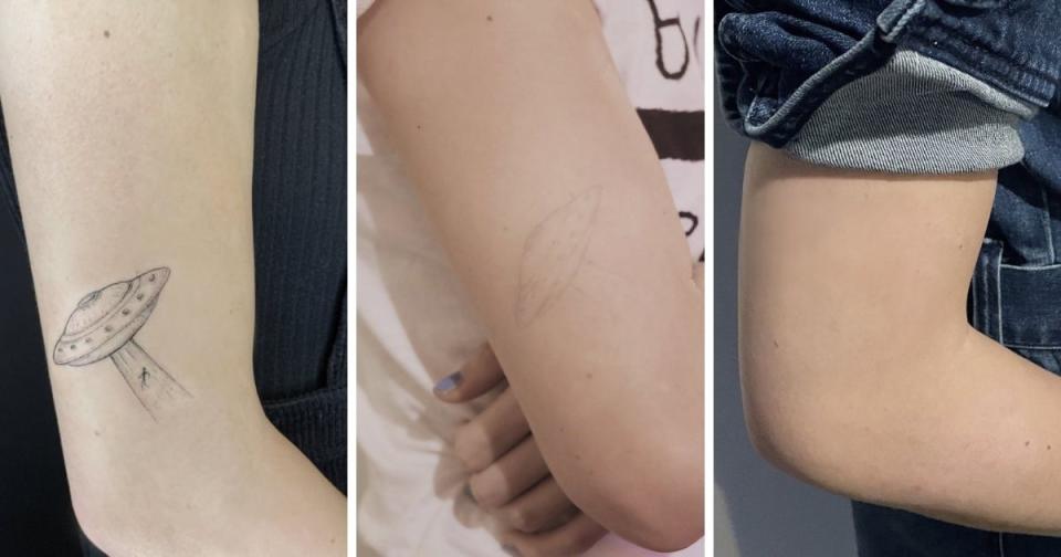 The ink breaks down naturally and disappears when the particles are small enough to be absorbed by the body, the website says. (Photos courtesy of Ephemeral Tattoo/Instagram)