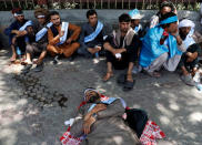 Afghan peace marchers arrive in Kabul, Afghanistan June 18, 2018. REUTERS/Mohammad Ismail