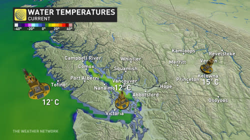 Water temperatures in B.C._ May 14