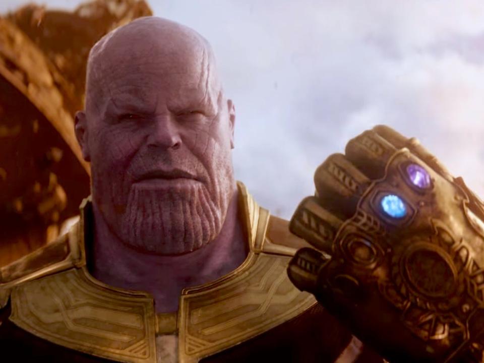 Thanos with gauntlet Avengers Infinity War trailer