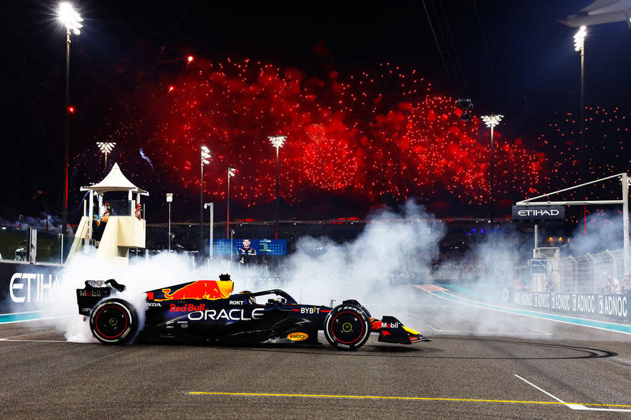 Max Verstappen F1 donut celebration