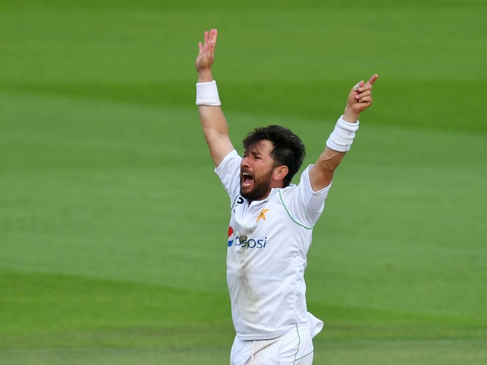 Yasir Shah reacts during the first Test between England and Pakistan: Reuters