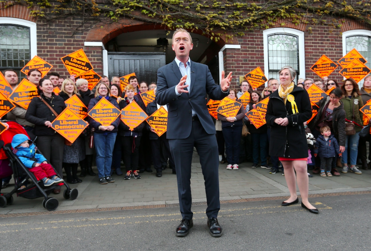 Tim Farron told voters to 'smell his spaniel' while out on the campaign trail (PA)