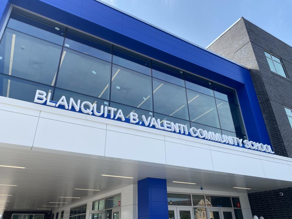 Blanquita B. Valenti Community School is a three-story 127,400-square-foot facility on Jersey Avenue in New Brunswick.