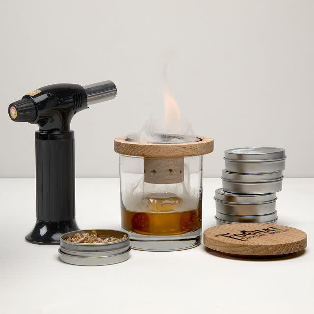 glass topper cocktail smoker, gifts for dad