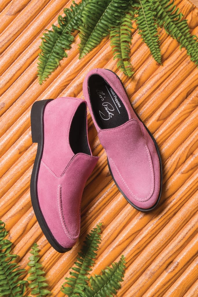 Elvis Loafer shoe in Hawaiian Sunset Suede. - Credit: Daniel Van Duinen