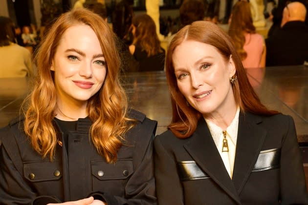 Emma Stone and Julianne Moore attending the Louis Vuitton