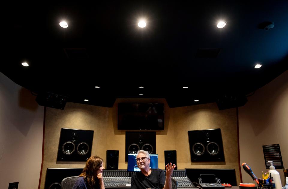 Martina McBride and John McBride talk about Blackbird Studio in Nashville, Tenn., Wednesday, May 3, 2023.