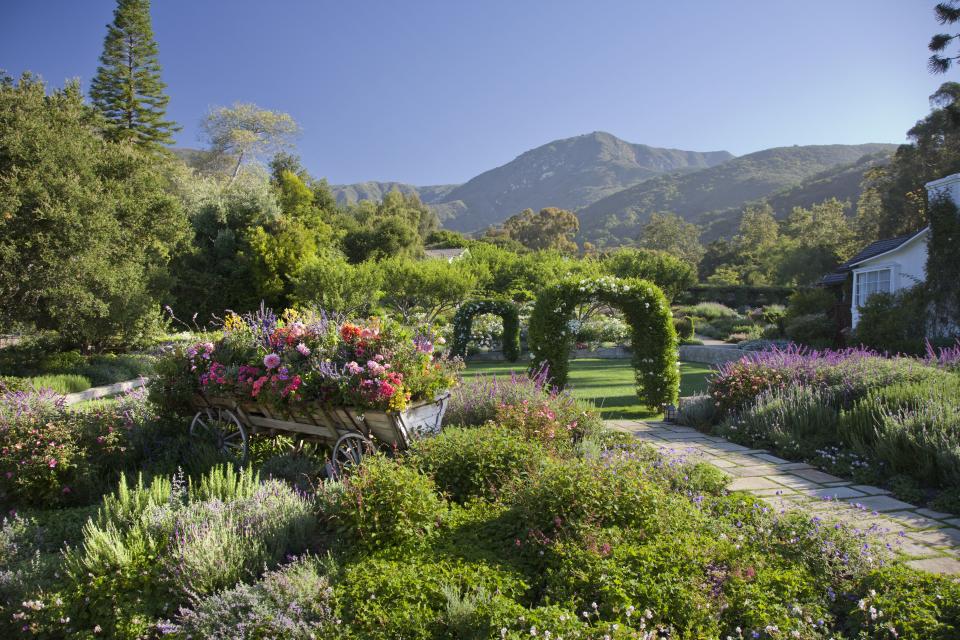 There are numerous gardens on the property with incredible views.