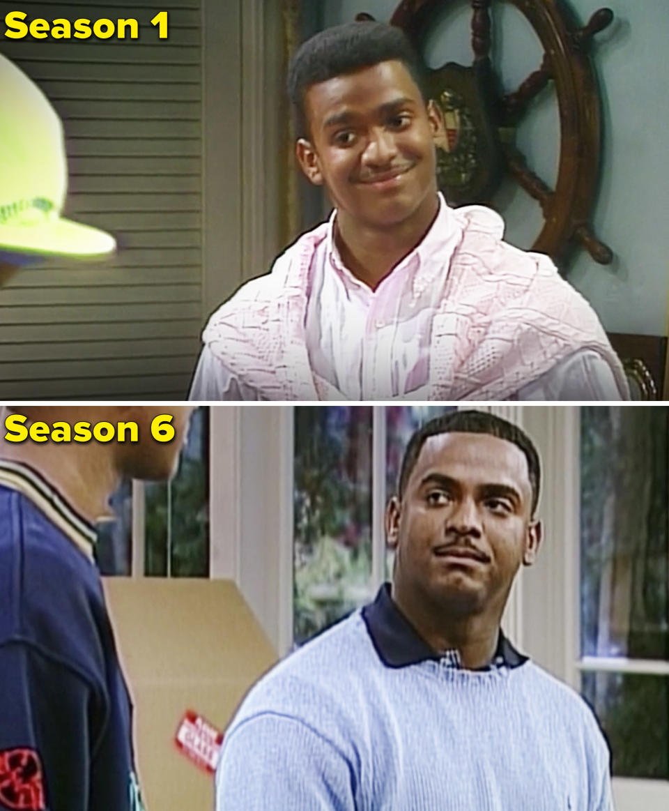 Carlton in Season 1 vs. Season 6 of Fresh Prince of Bel-Air