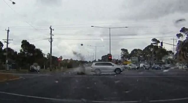 The aftermath of the lightning hitting the car. Photo: YouTube