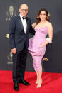 <p>Stewart looked handsome in his navy tux while Ozell was pretty in pink. </p>