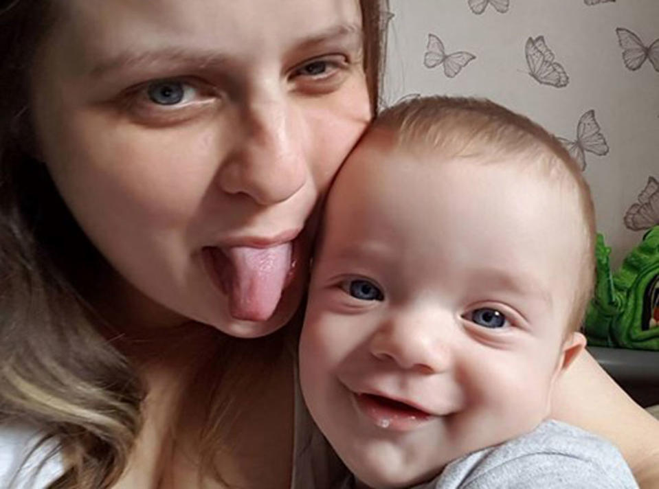 First-time UK mum Tasha Burton, 36, suffered stomach pains and extreme fatigue during her pregnancy with Alaric Corley, now 16 months, but put it down to a difficult pregnancy. It turns out she had bowel cancer. Source: Just Giving/ Support Tasha's Journey