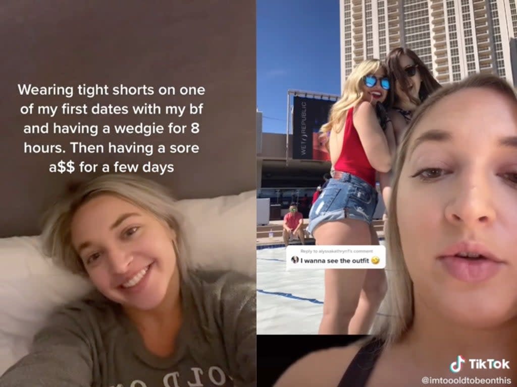 Woman reveals how too-tight jean shorts led to sepsis and cellulitis  (TikTok / @imtoooldtobeonthis)