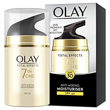 Total Effects 7-in-One Anti-Ageing Moisturiser SPF30, £9.99, Olay 