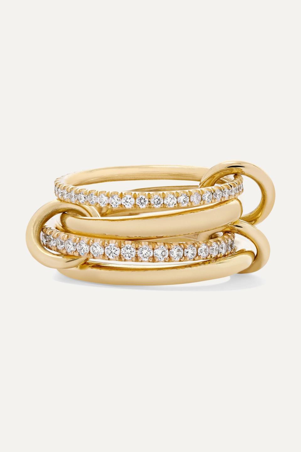 Polaris set of four 18-karat gold diamond rings