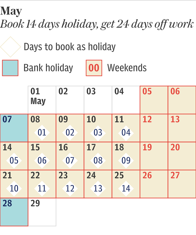 May 2018 Holiday calendar