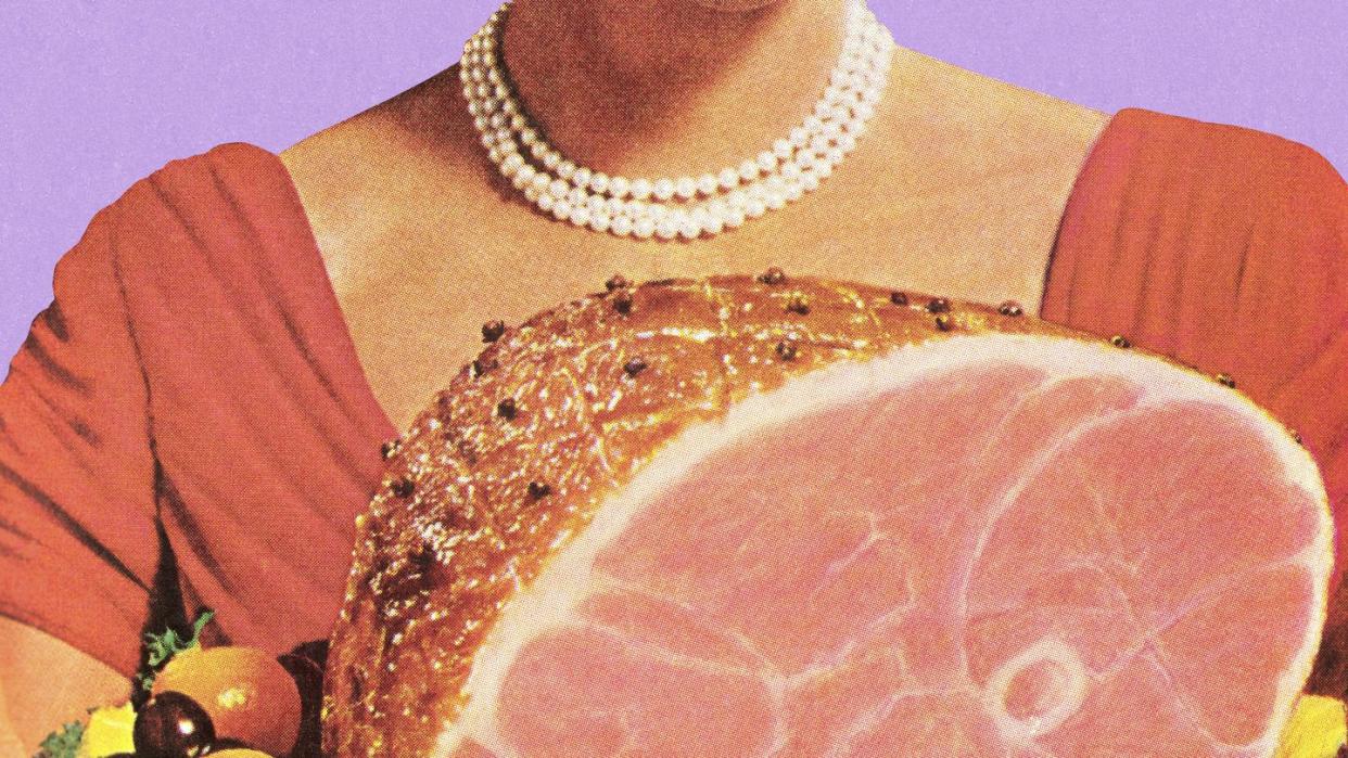 woman with ham