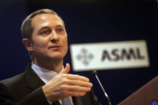 Eric Meurice, Chief Executive Officer of ASML Holding, at a press conference in Amsterdam in 2007. "We are extremely encouraged that Intel has made these investments, which will benefit every semiconductor manufacturer in the industry," Meurice said in a release