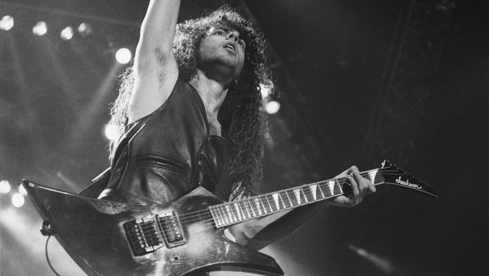     Marty Friedman performs with Megadeth at the Spectrum in Philadelphia, Pennsylvania on June 29, 1991. 