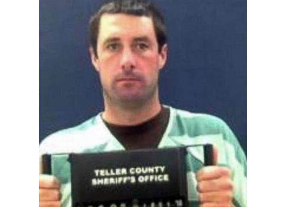 FILE - This undated booking photo provided by the Teller County Sheriff's office shows Patrick Frazee. Prosecutors will be permitted to conduct DNA testing on a tooth fragment found on the ranch of a Colorado man suspected of killing the mother of his child and burning her body, a judge ruled Friday, June 14, 2019. The Gazette reports that investigators discovered the fragment while searching a ranch owned by Patrick Frazee, who has pleaded not guilty to killing Kelsey Berreth. (Teller County Sheriff's Office via AP, File)