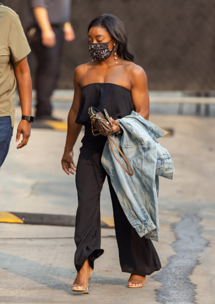 Simone Biles on her way to “Jimmy Kimmel Live” on Sept. 23. - Credit: RB/Bauergriffin.com / MEGA