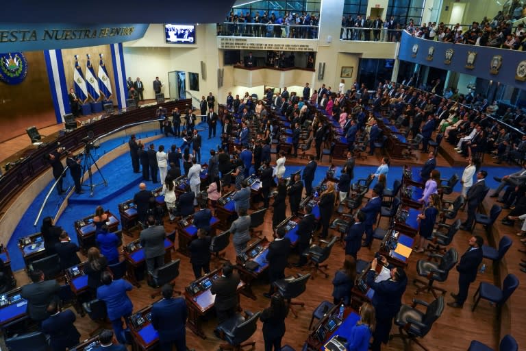 El Salvador's unicameral legislative assembly -- dominated by allies of President Nayib Bukele -- has approved a reform to the country's founding law that will make it easier for him to push through other constitutional changes (Camilo FREEDMAN)