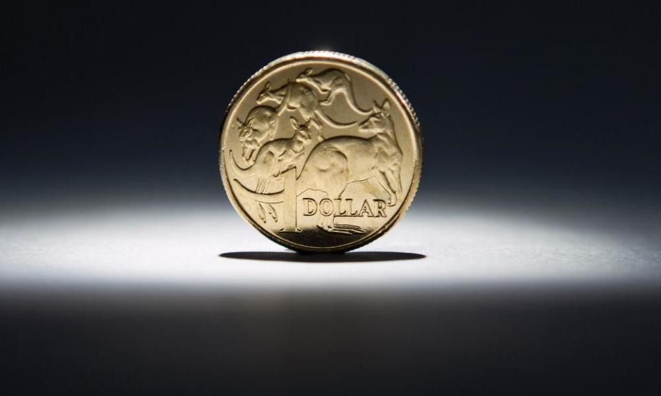 A one-dollar coin