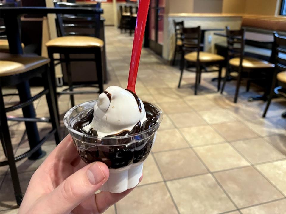 Fudge sundae from Dairy Queen.